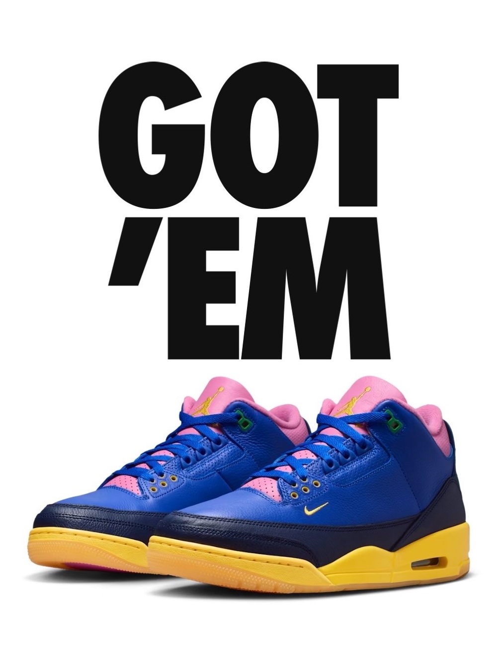 Jordan 3 Retro “Brazil” in size 8.5